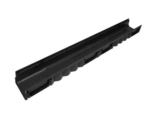Комплект Европартнёр: Пластиковый водоотводный лоток 80 мм Light с оцинкованной решёткой в сборе-3