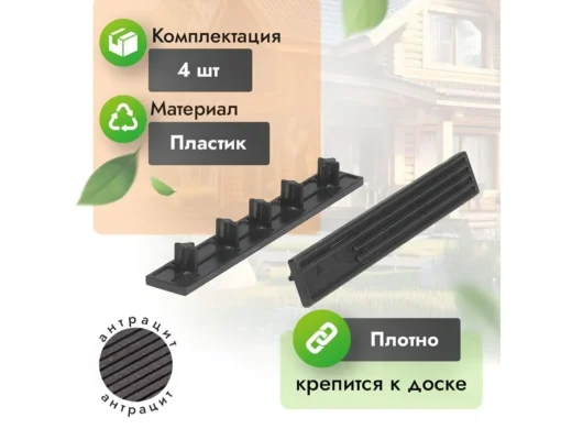 Террасная доска Антрацит, детальный вид